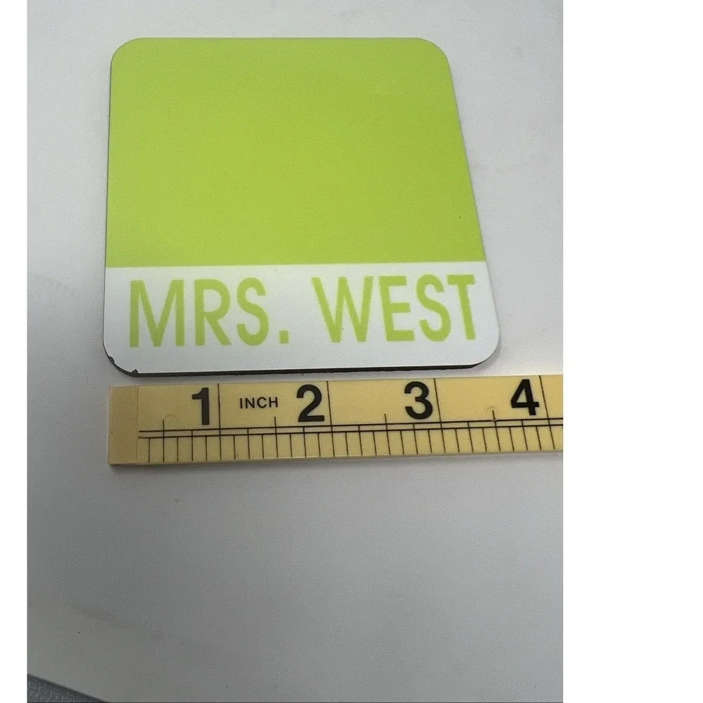 Teacher Inspired Mrs. West Teacher Desk‎ Set Sticky Note Holder & Coaster